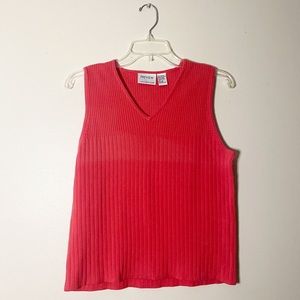 Preview Collection - Ribbed Coral V-Neck Tank Top (Large)